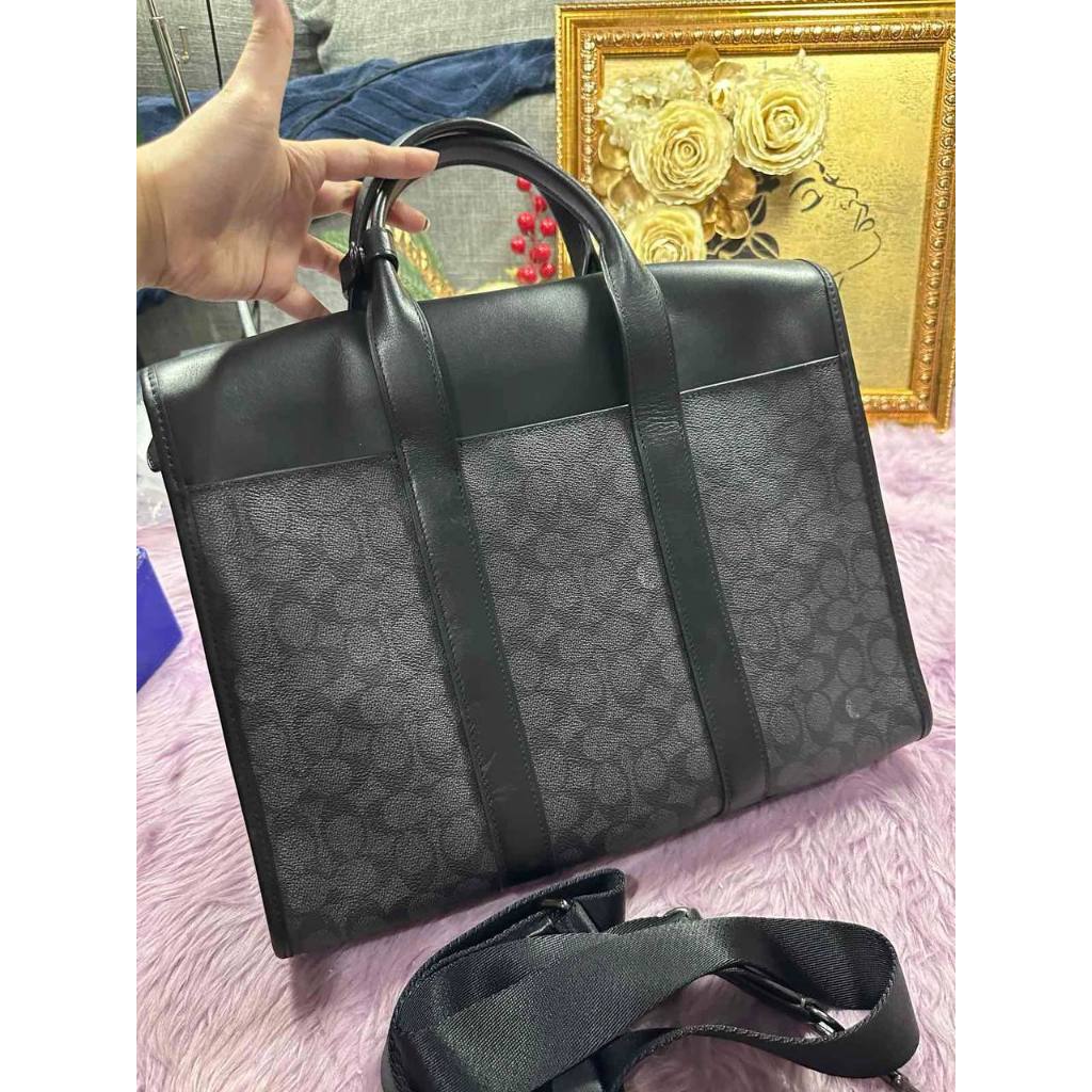 ORIG Preloved Retail CCH Gotham Portfolio Bag In Signature Canvas Men Laptop Black Bag