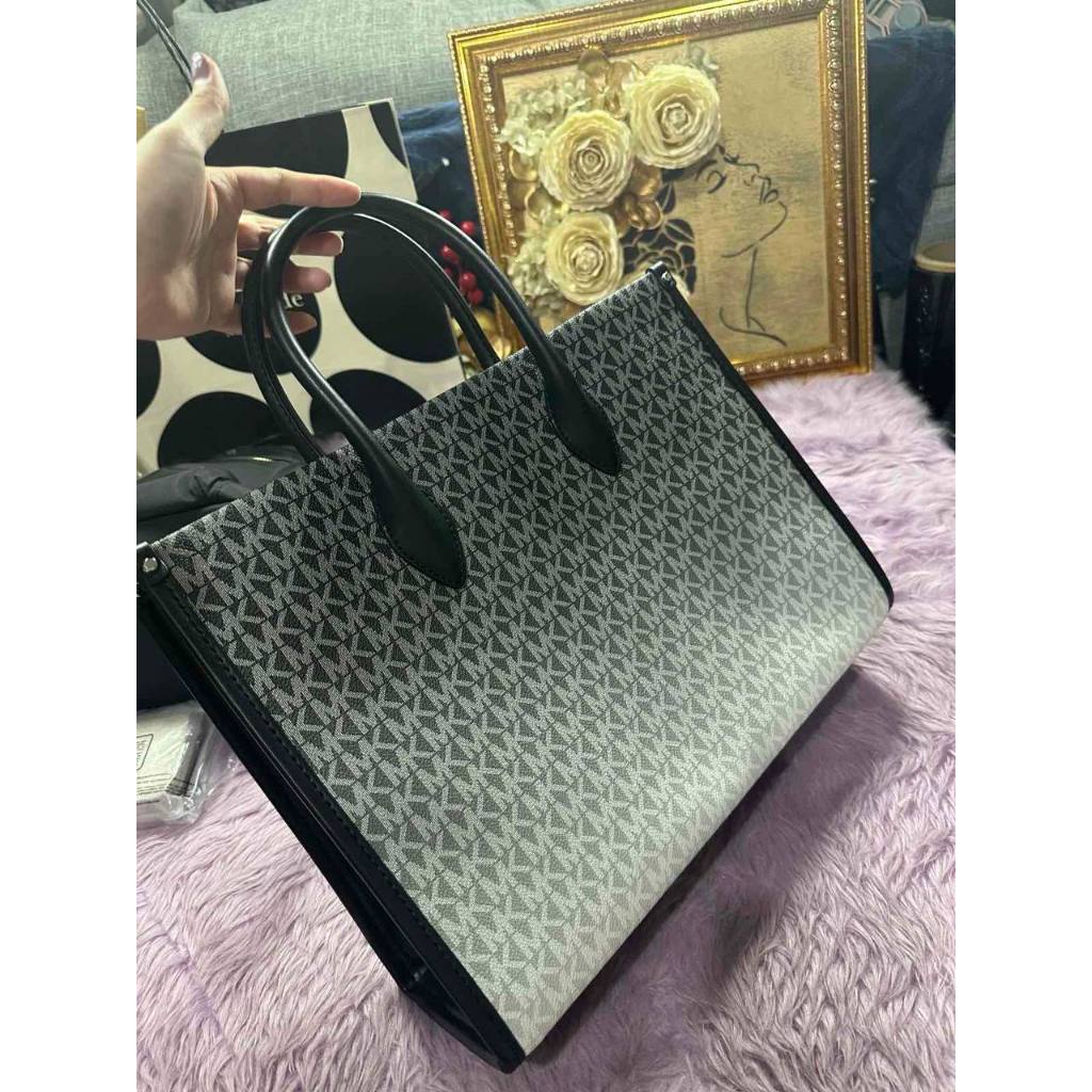 ORIG & IMPORTED MK Mirella Medium Ombré Logo Tote Bag Black