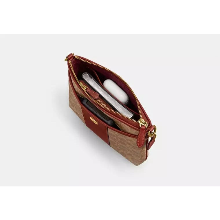 ORIG & IMPORTED CCH Kitt Messenger Crossbody File Slim Brown Bag In Colorblock Signature Canvas