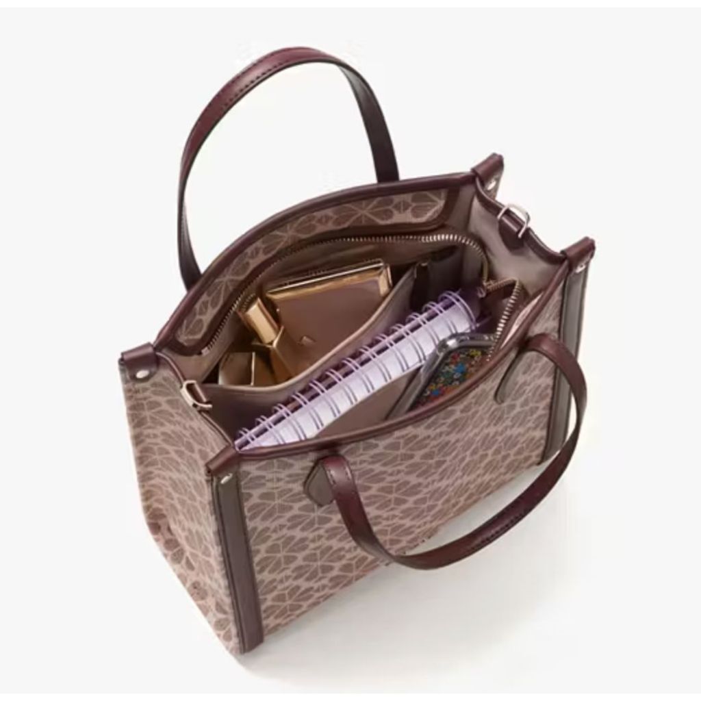 ORIG Preloved KS Retail Spade Flower Coated Canvas Medium Pink Laptop Bag