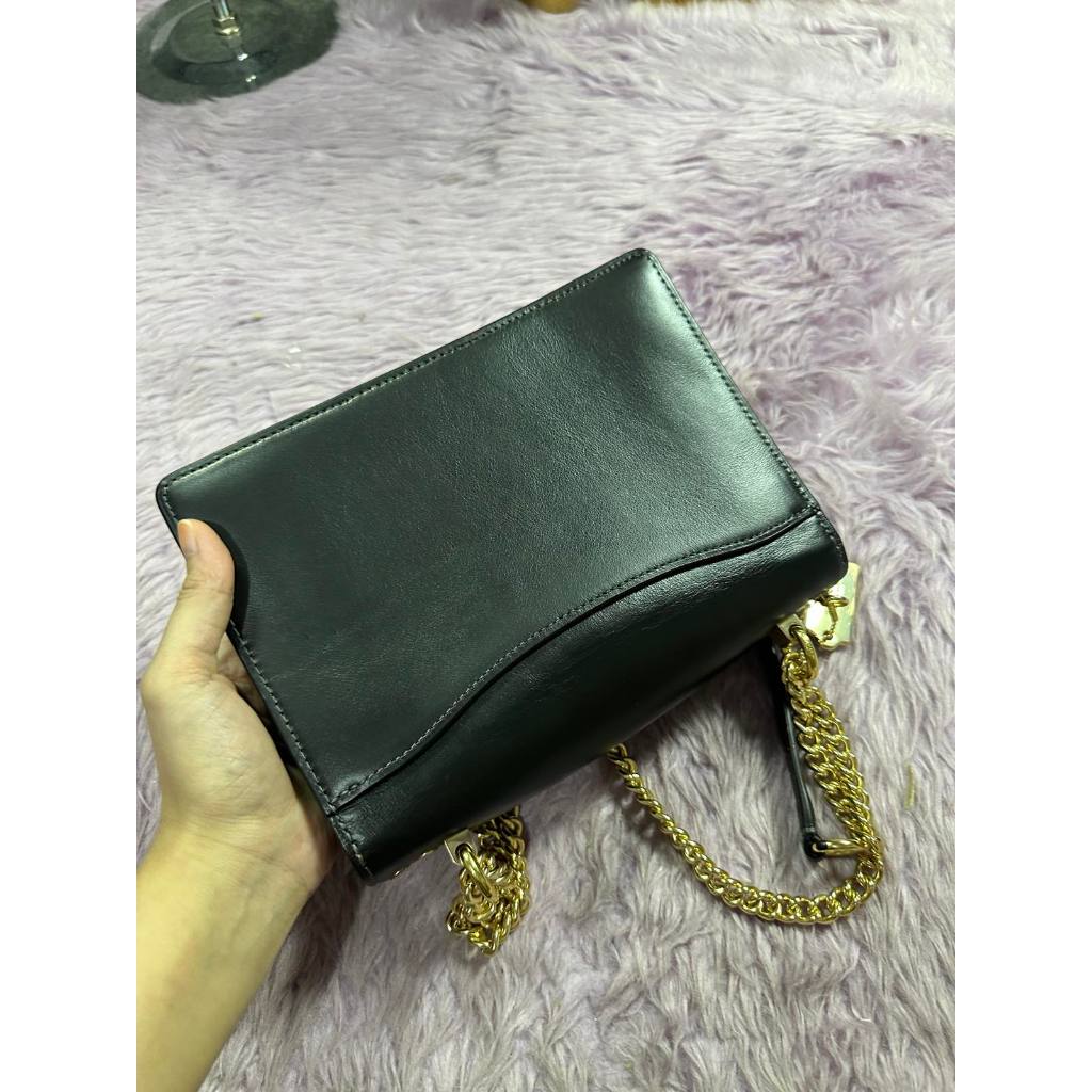 ORIG Preloved CCH Klare Crossbody Bag In Micro Signature Canvas Shoulder Chain Black Bag