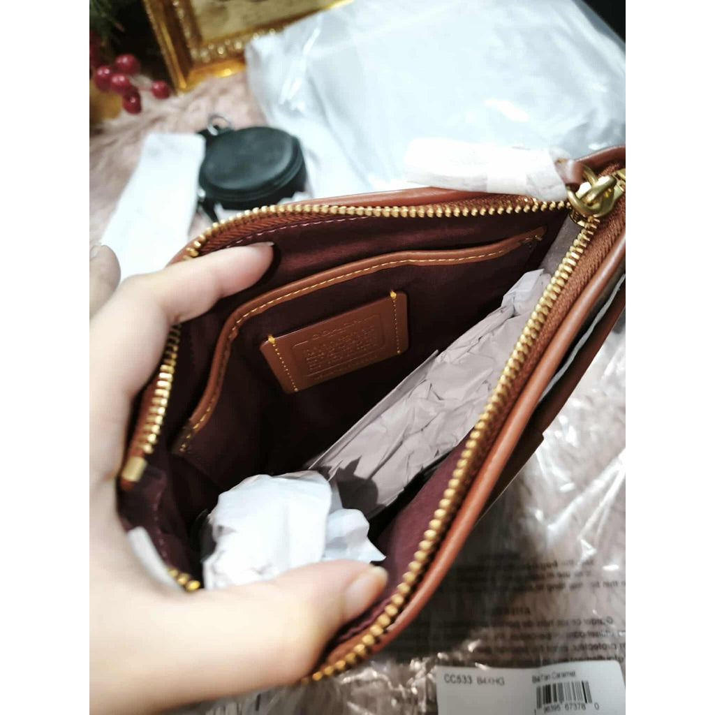 ORIG & IMPORTED CCH Kitt Messenger Crossbody File Slim Brown Bag In Colorblock Signature Canvas