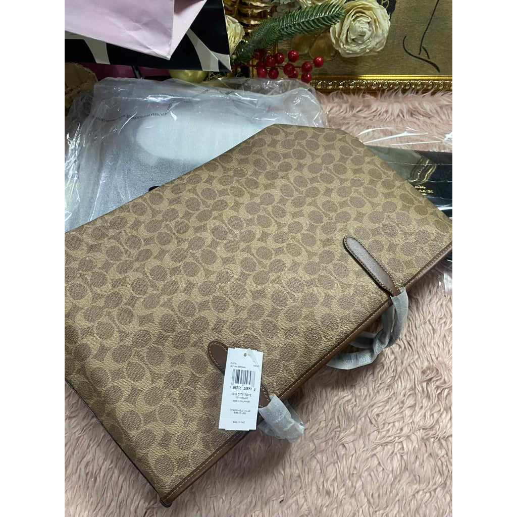 ORIG & IMPORTED CCH City Tote Large Bag In Signature Canvas Khaki Brown