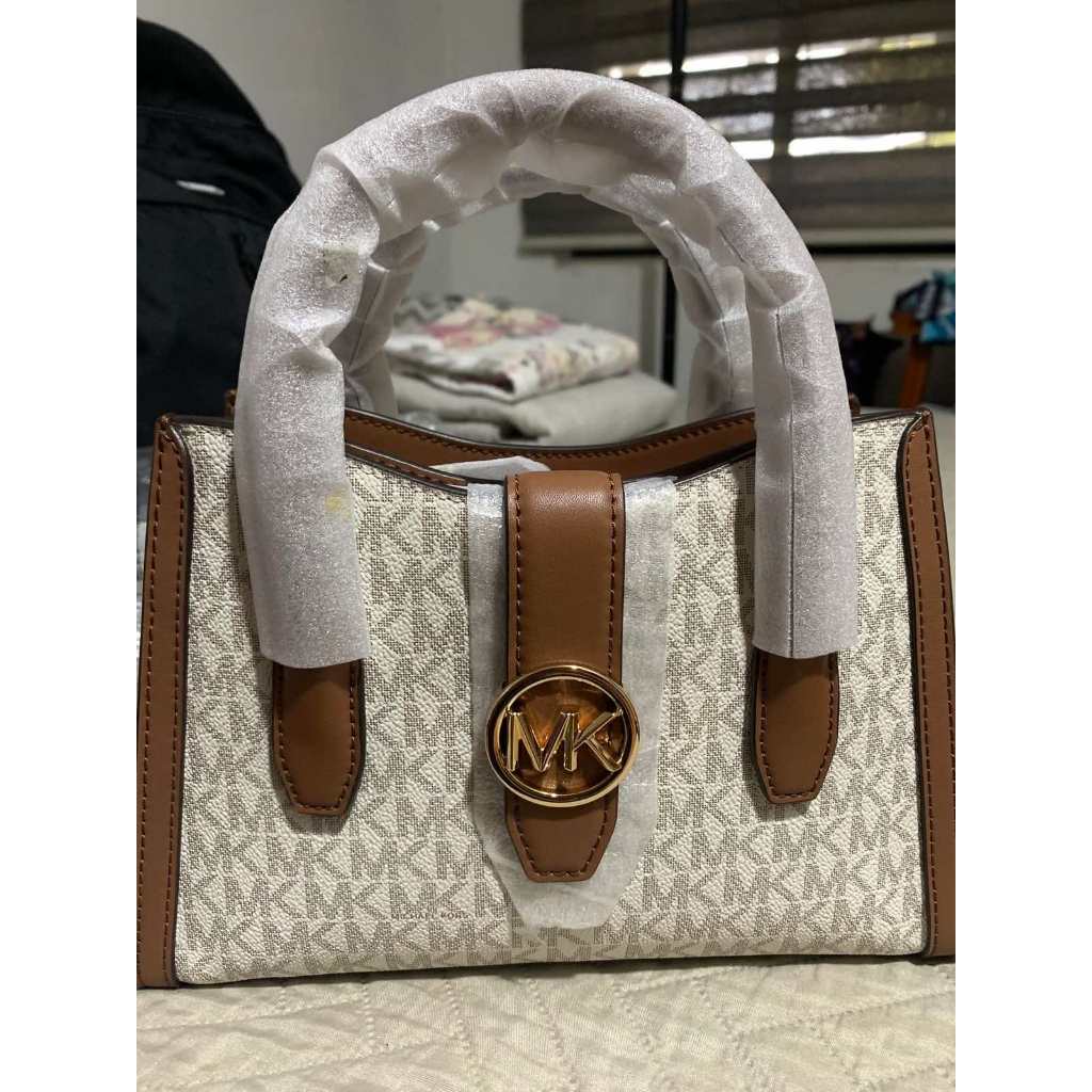 ORIG & IMPORTED MK Gabby Small Logo Satchel White Bag