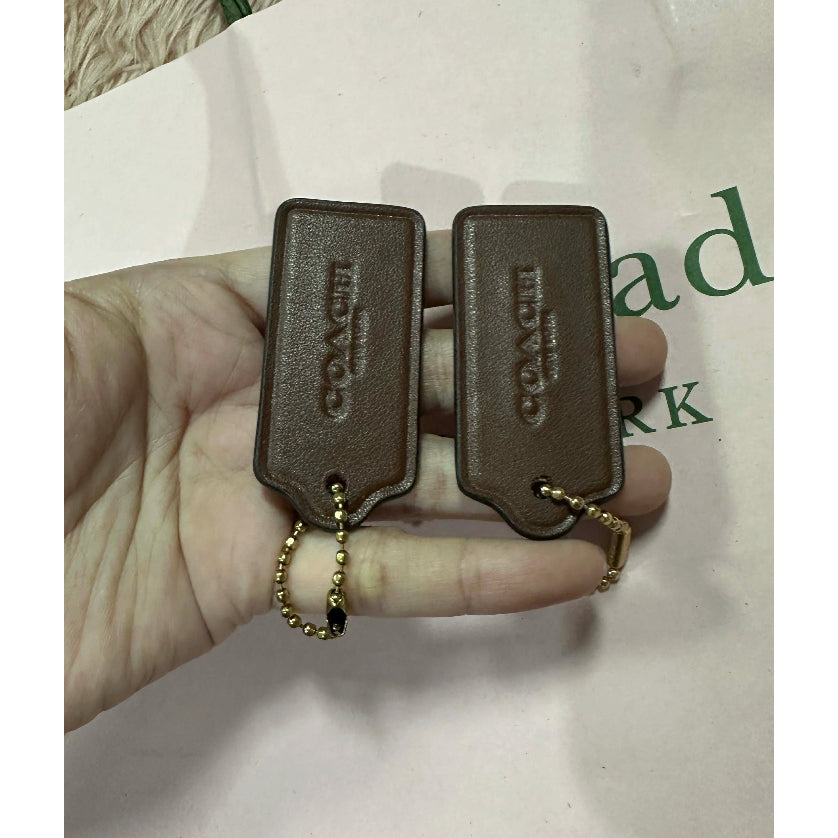Orig Small Wallet Leather Gold Keychain / Bag Charms / Hangtag