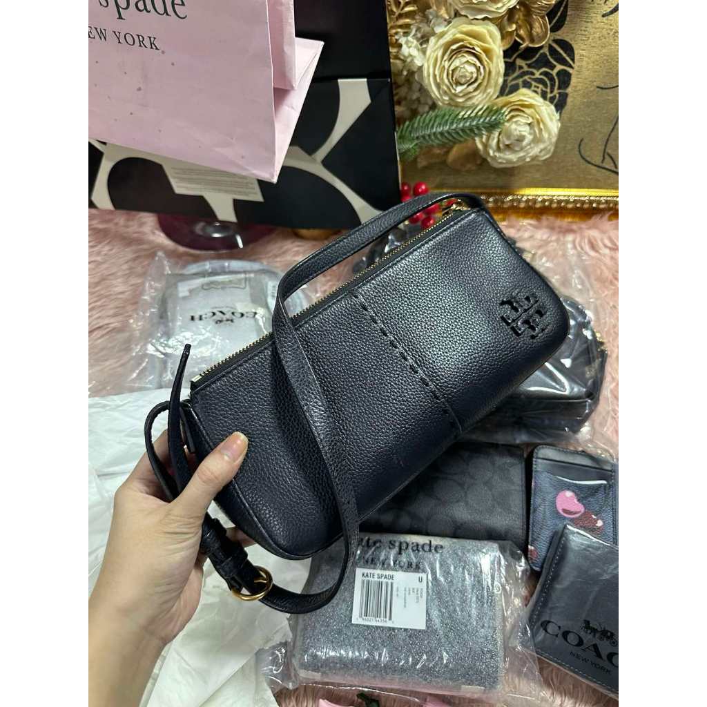 ORIG Preloved TB McGraw Wedge Shoulder Black Bag