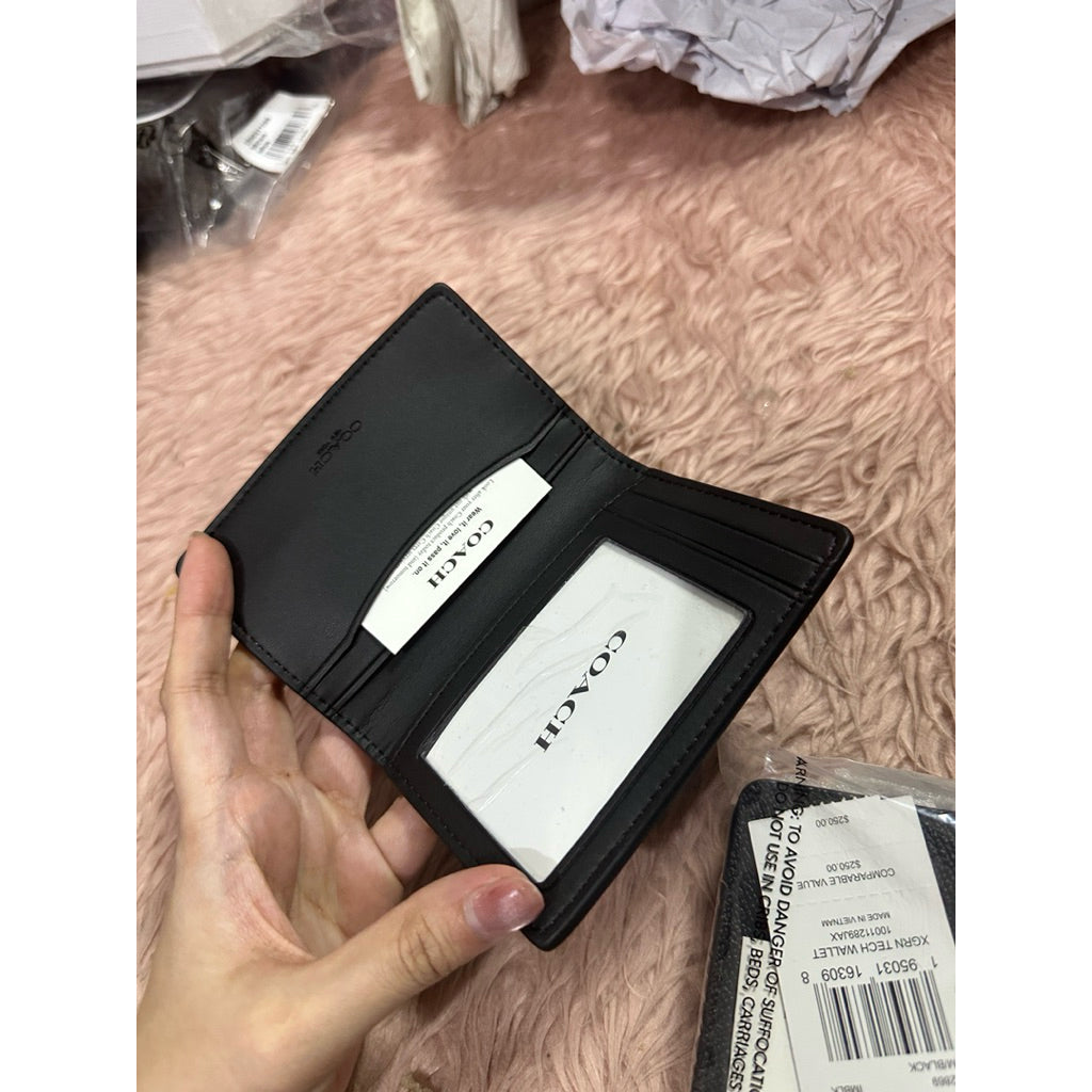 ORIG & IMPORTED CCH ID Wallet In Signature Canvas Small Men Card Holder Wallet