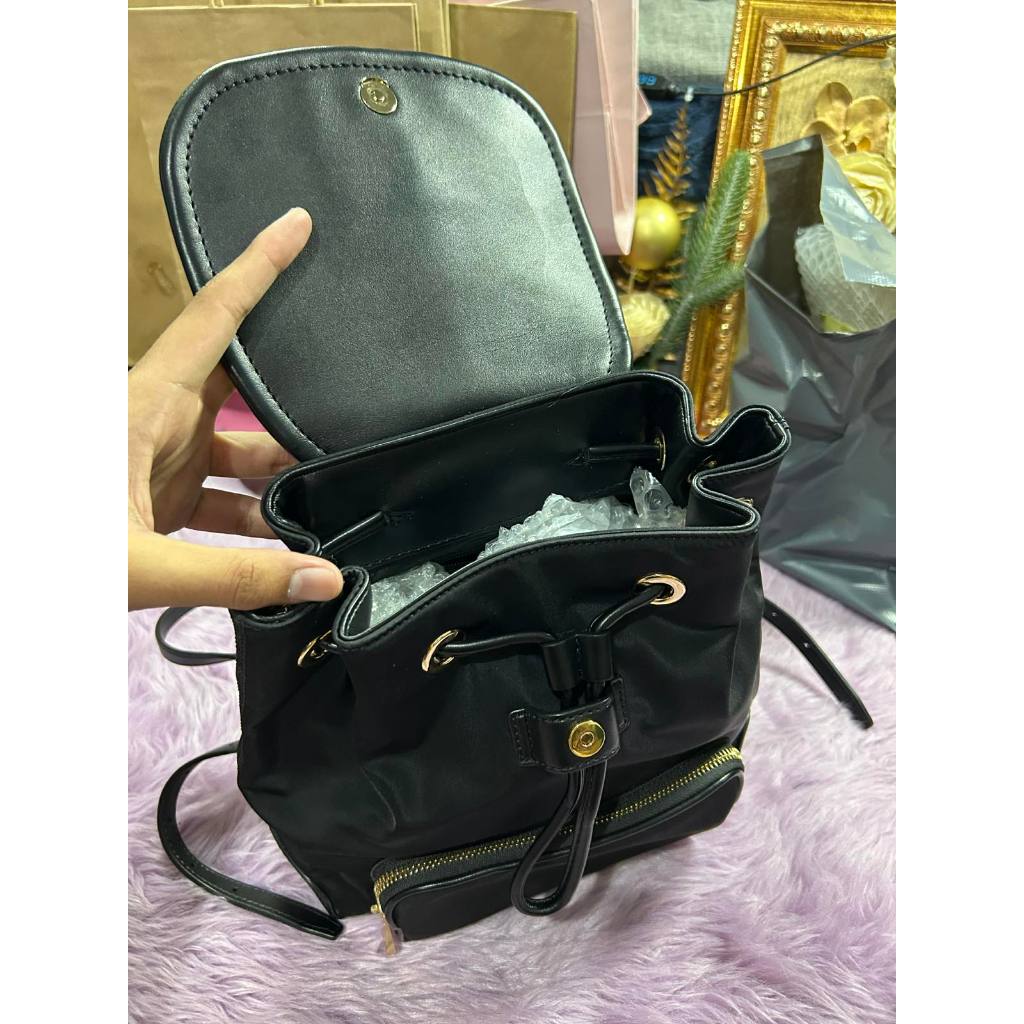 ORIG Preloved MK Cara Small Nylon Backpack Black Bag