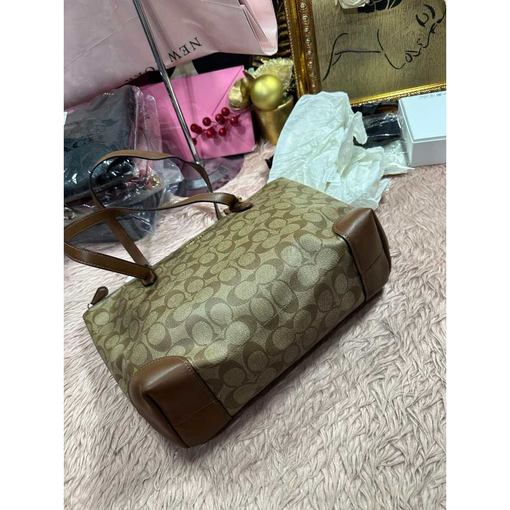 ORIG & IMPORTED CCH RARE Zip Top Tote Khaki Brown Medium Bag