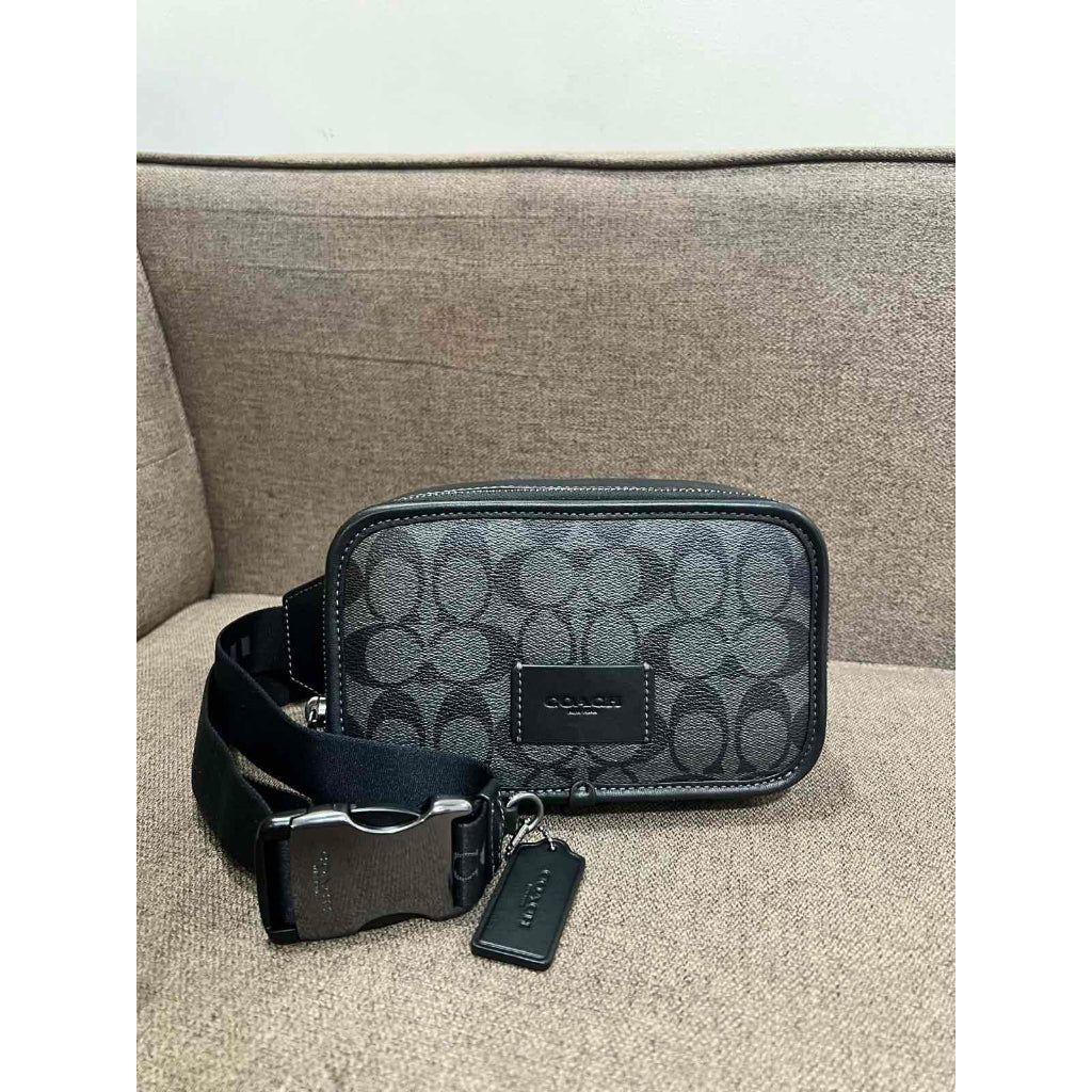 ORIG Preloved CCH Wyatt Belt Black Men Bag In Signature Canvas