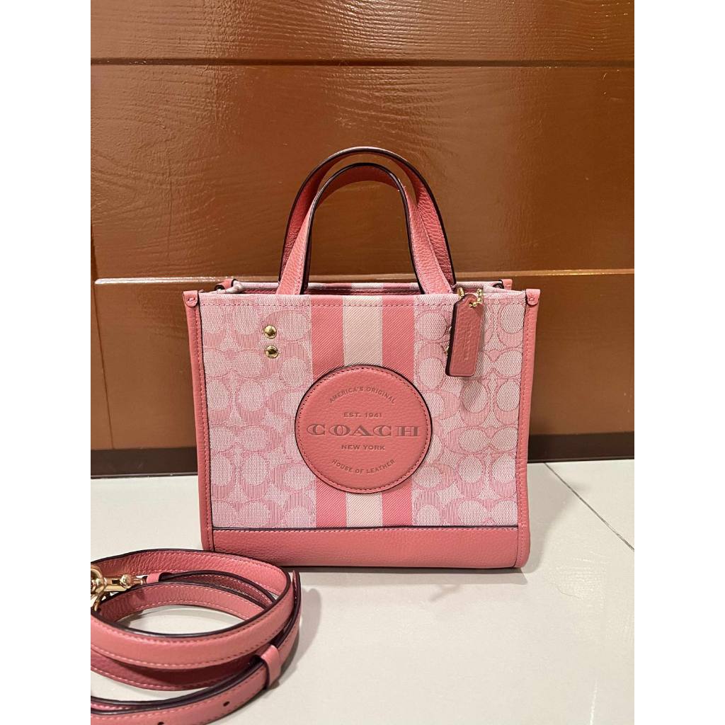 ORIG Preloved CCH Dempsey Tote 22 In Signature Jacquard Pink Small Bag