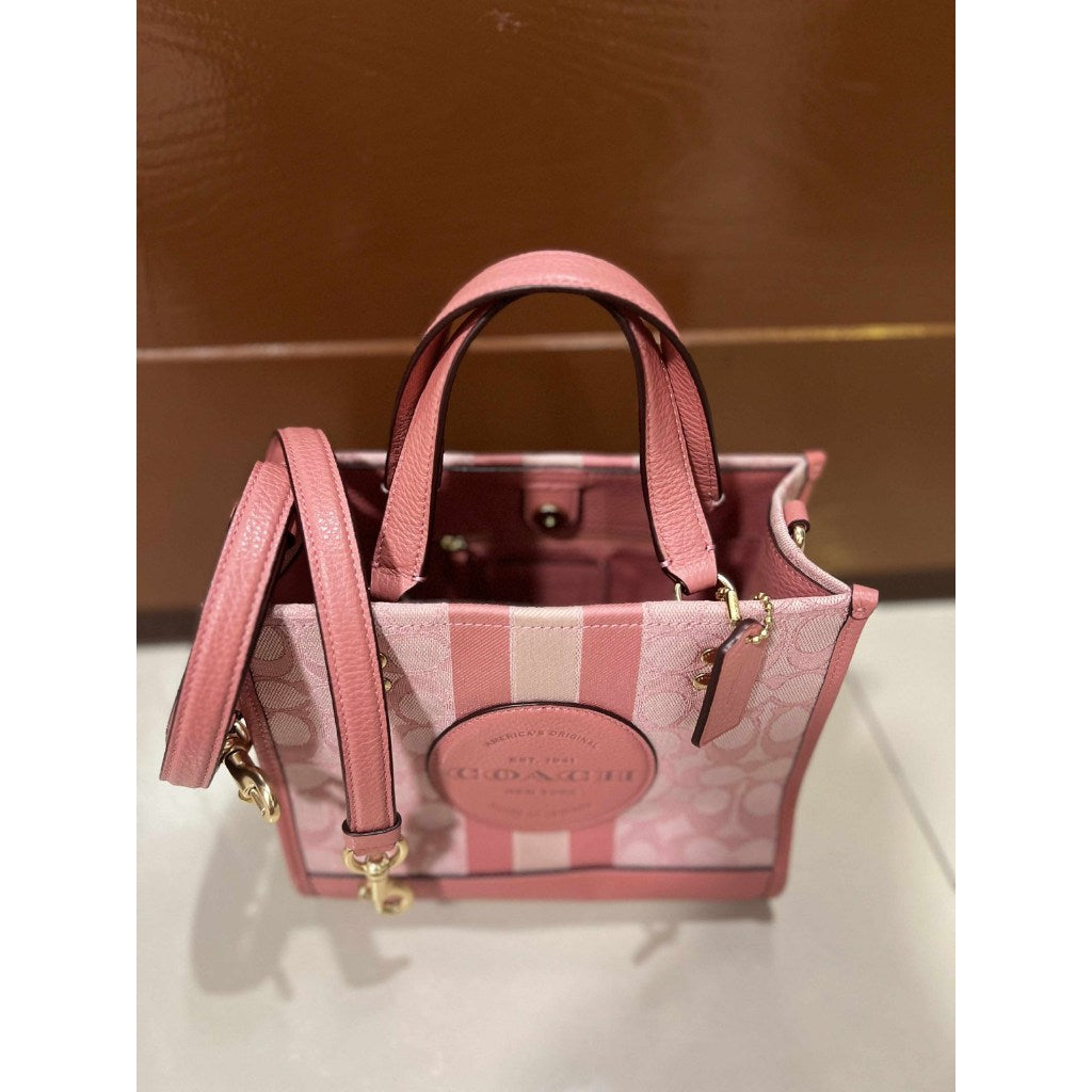 ORIG Preloved CCH Dempsey Tote 22 In Signature Jacquard Pink Small Bag