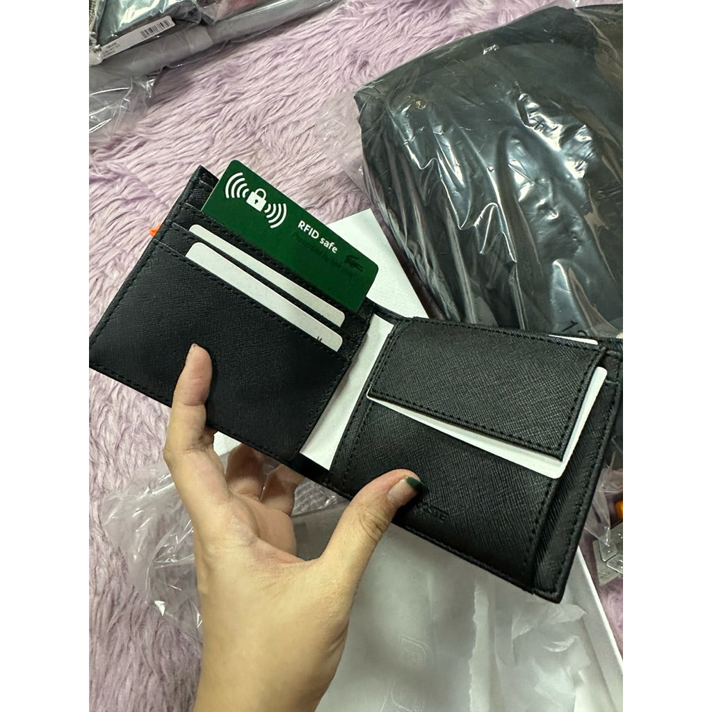 ORIG & IMPORTED LCT Men's Medium Men's Classic Billfold Coin Black Blue Wallet NH4421HC