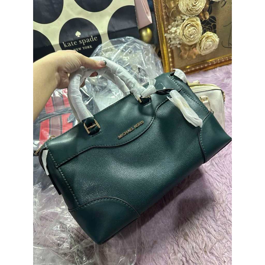 ORIG & IMPORTED MK Maya Medium Pebbled Leather Satchel Duffle Green Bag