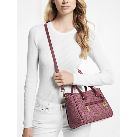 ORIG Preloved MK Carine Medium Logo Satchel Maroon Bag