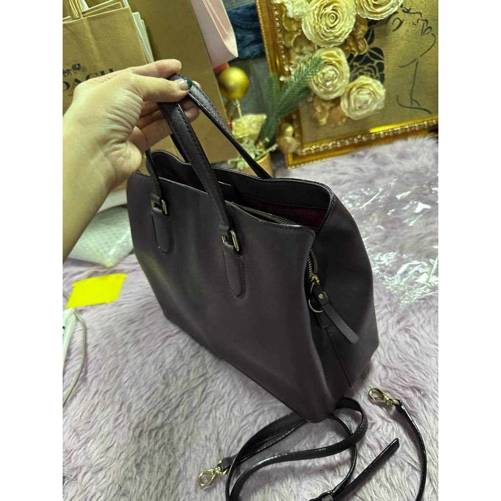 ORIG Preloved Kate Spade KS Evangelie Laurel Way Satchel Maroon Bag