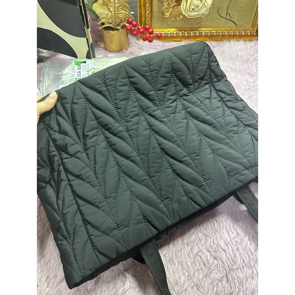 ORIG Preloved KS Jae Quilted Large Nylon Black Tote