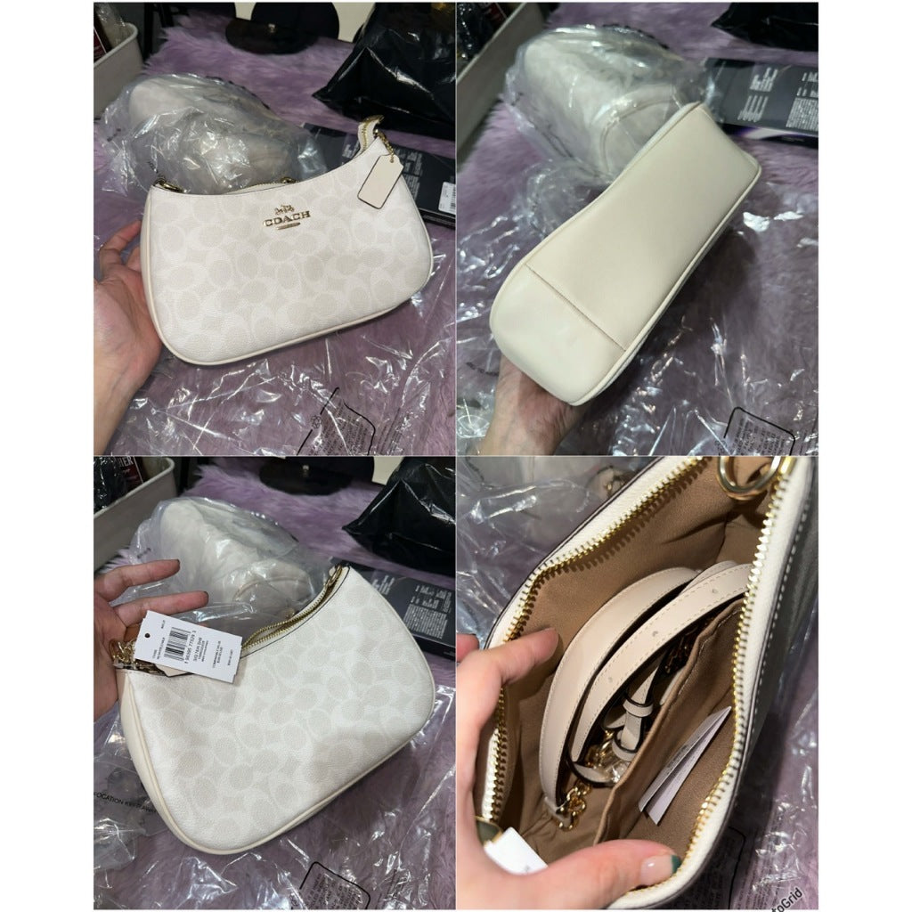 ORIG & IMPORTED CCH Teri Shoulder Bag In Signature Canvas Glacier White