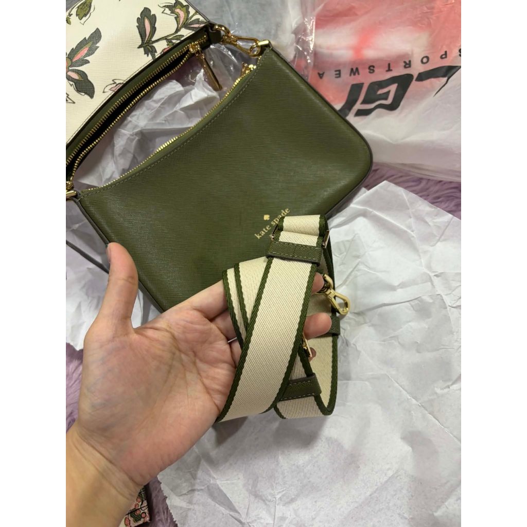 ORIG & IMPORTED KS Duet Floral Small Crossbody Green Bag