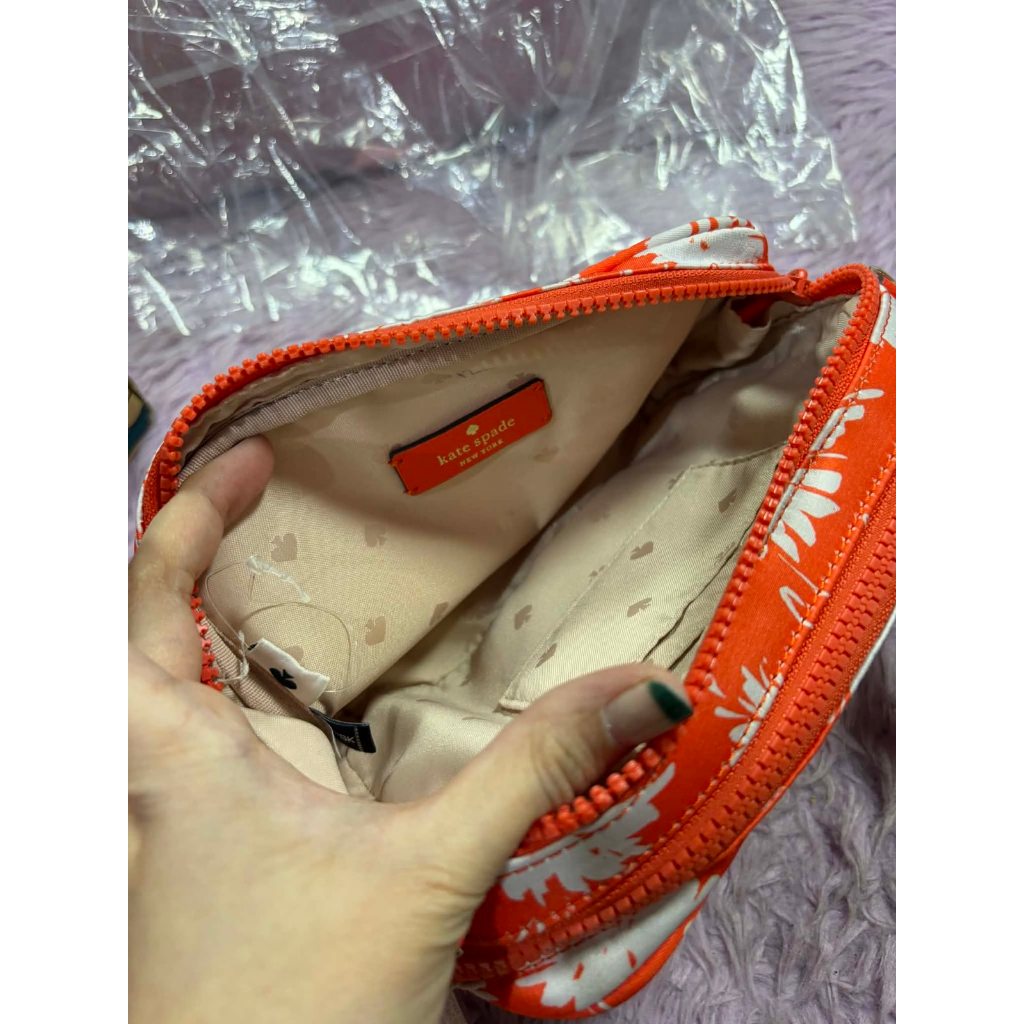 ORIG Preloved KS Jae Small Camera Bag Orange Floral Nylon