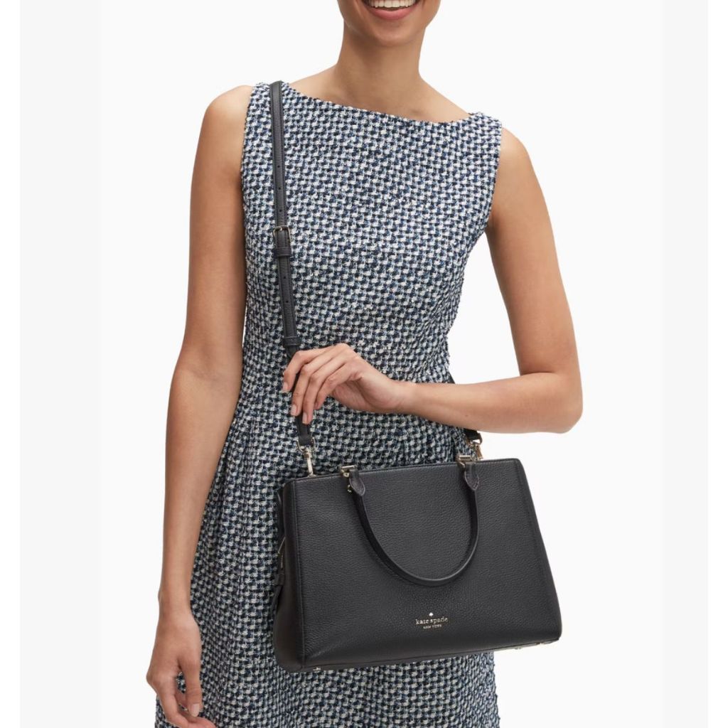 ORIG Preloved KS Leila Triple Compartment Satchel Crossbody Black Bag