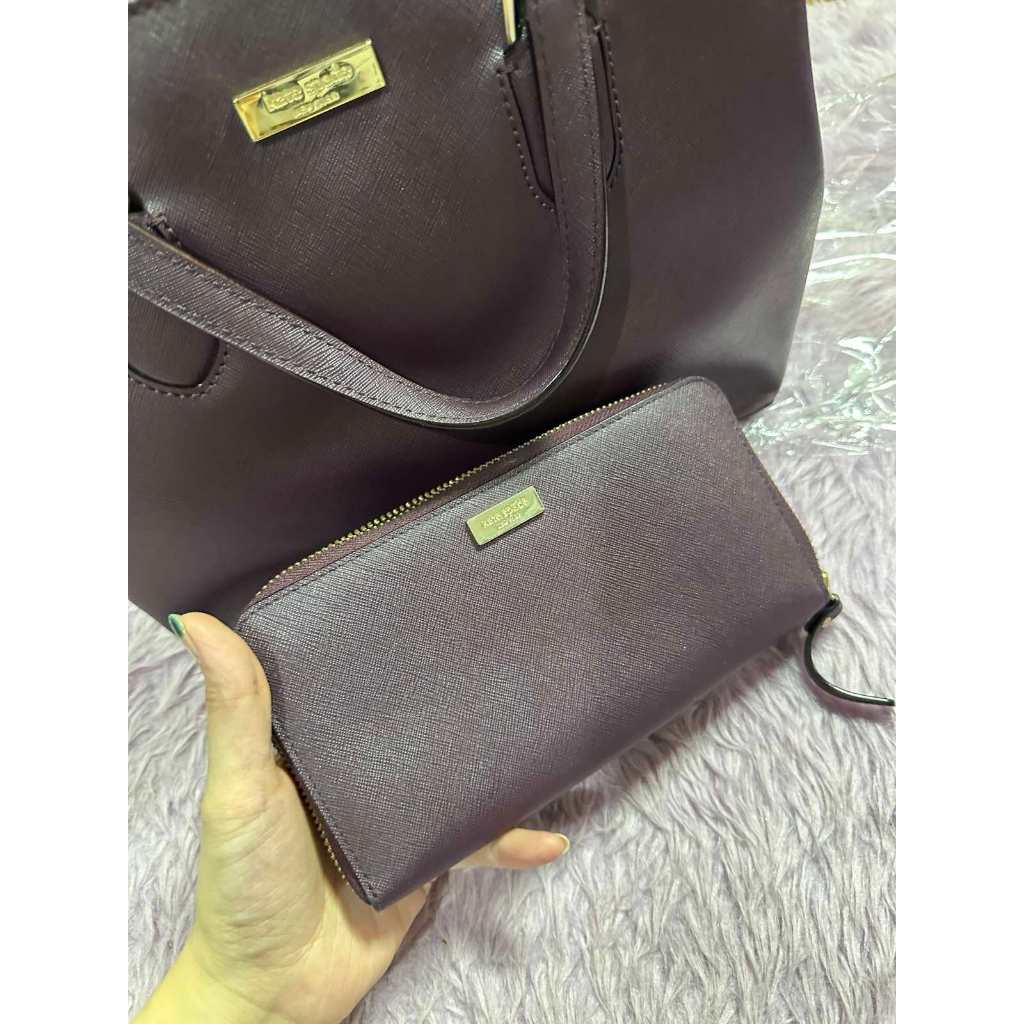 ORIG Preloved KS Laurel Way Long Maroon Wallet