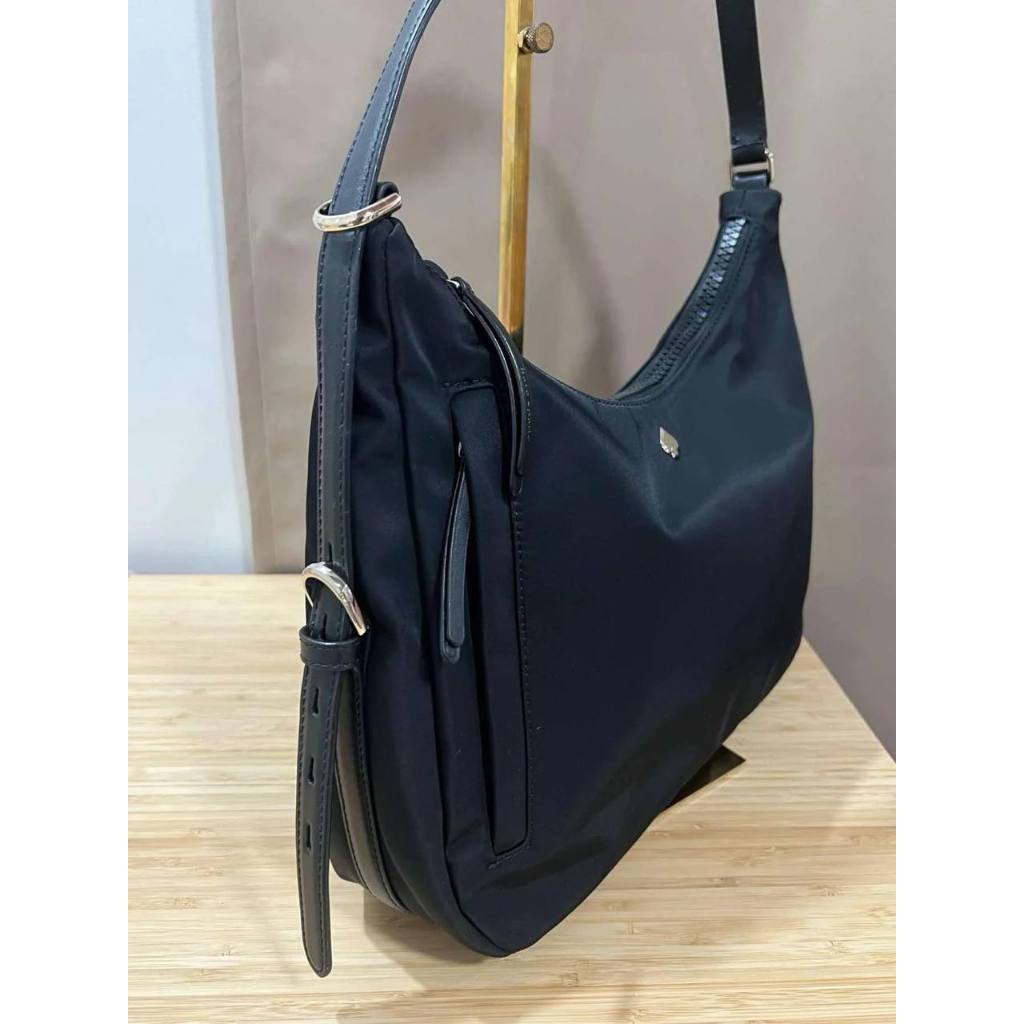 AUTHENTIC/ORIGINAL Preloved KS Jae Medium Nylon Hobo Shoulder Bag Black