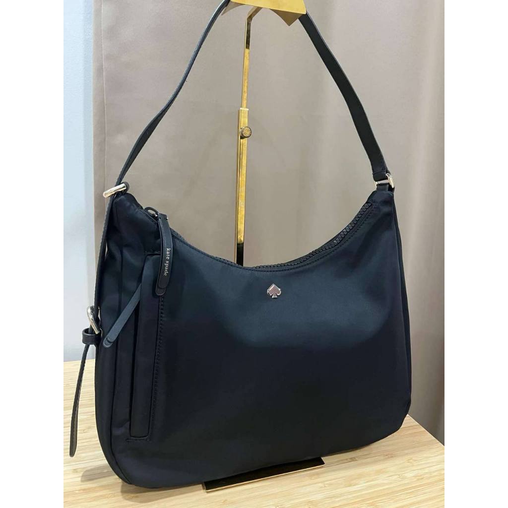 AUTHENTIC/ORIGINAL Preloved KS Jae Medium Nylon Hobo Shoulder Bag Black