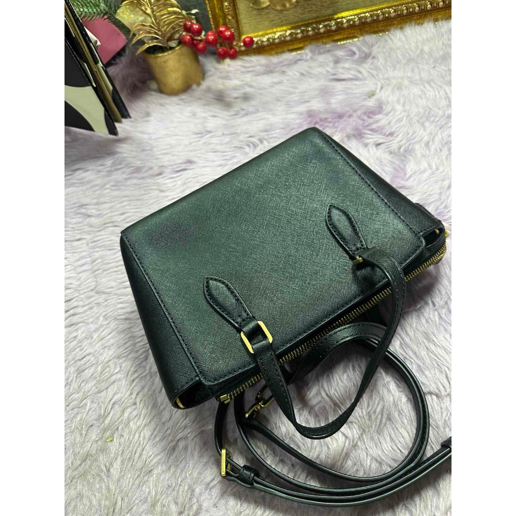 ORIG Preloved TB Emerson Mini Top Zip Tote Black Bag