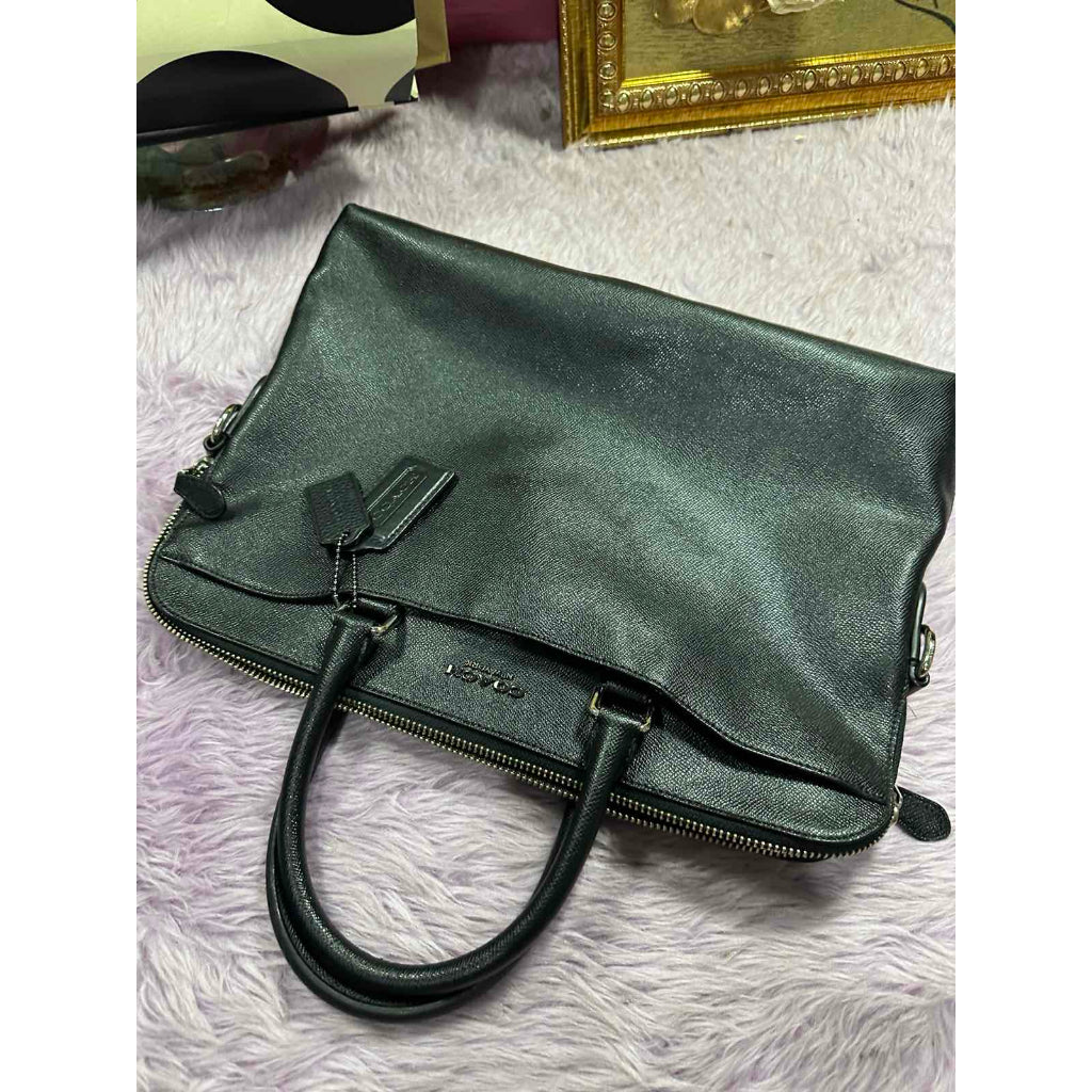 ORIG Preloved CCH Black Beckett Leather Brief Case Laptop Men Bag