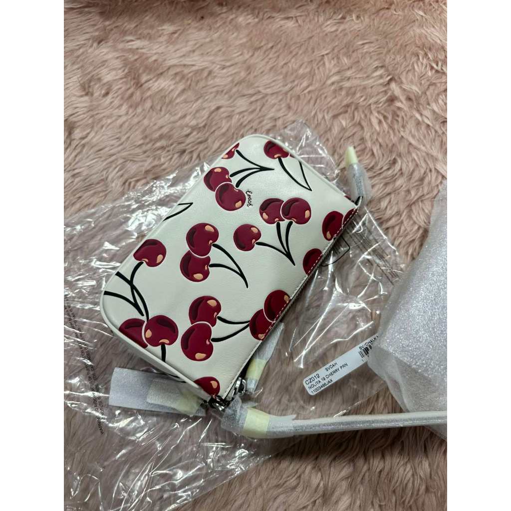 AUTHENTIC/ORIGINAL CCH Nolita 19 With Cherry Print Small White Bag