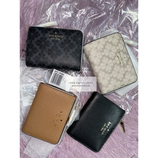 ORIG & IMPORTED KS Small L-Zip Compact Wallet Black/Brown/Spade Beige