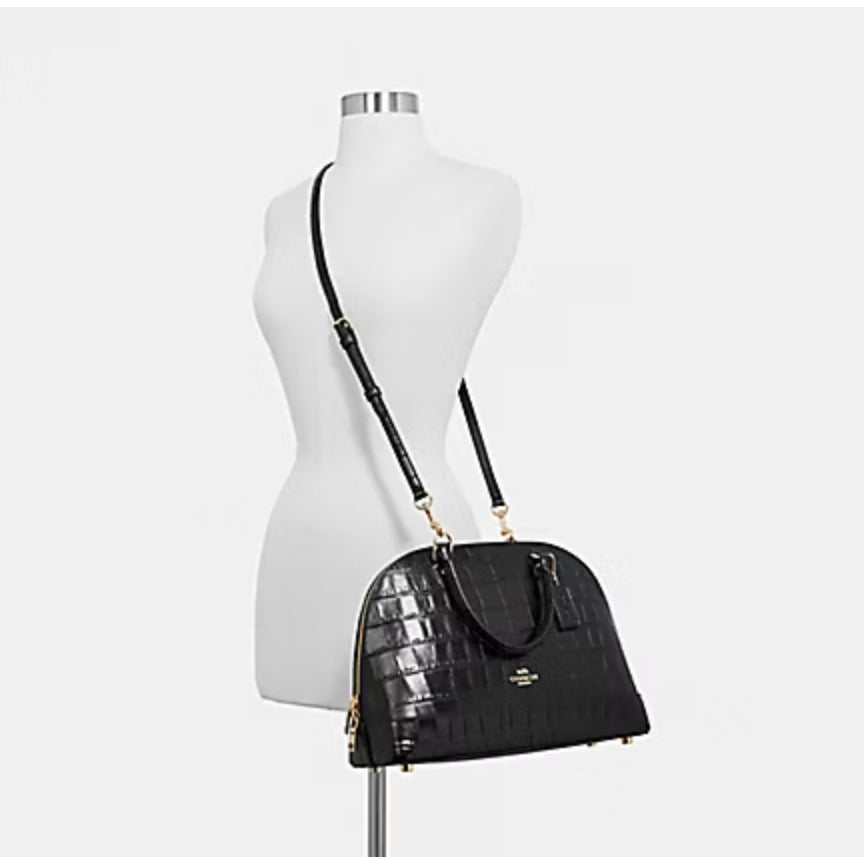 ORIG Preloved CCH Sierra Satchel Large Dome Black Croc Bag