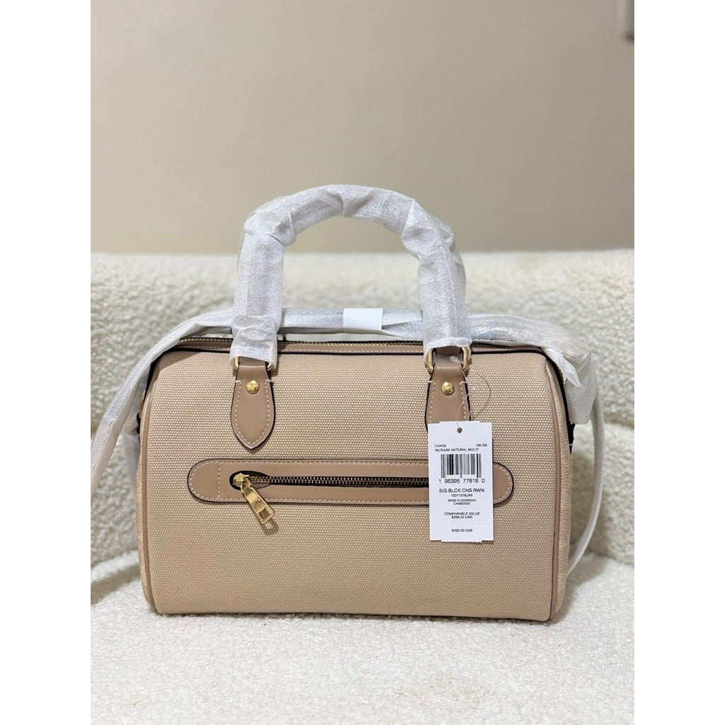 ORIG & IMPORTED CCH Rowan Satchel Bag In Colorblock Beige/Taupe
