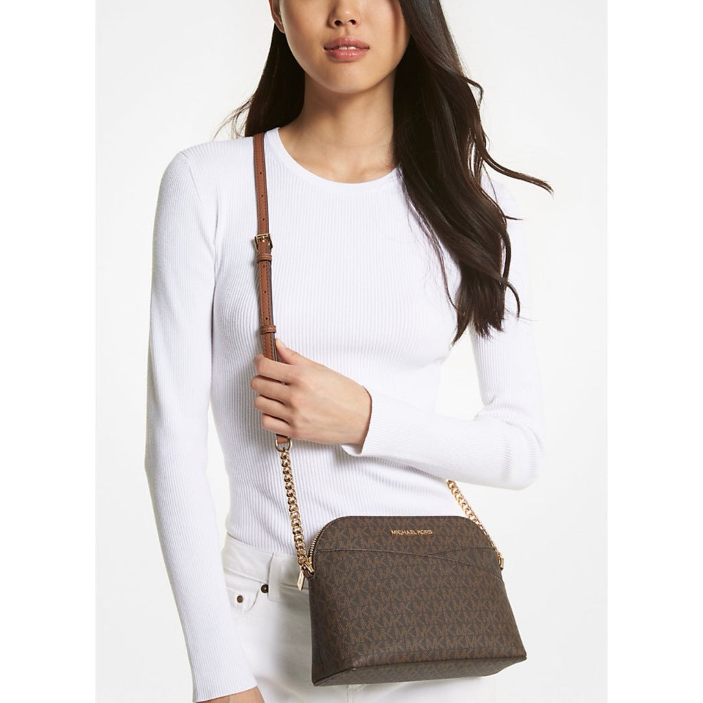 ORIG & IMPORTED MK Jet Set Travel Medium Dome Crossbody Bag Brown