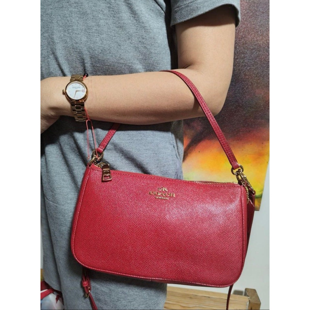 ORIG Preloved CCH Top Handle with 2 straps Red Shoulder Bag