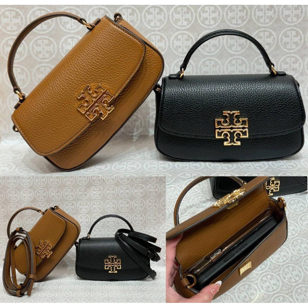 ORIG & IMPORTED TB Britten Mini Top handle Leather Bag Moose brown