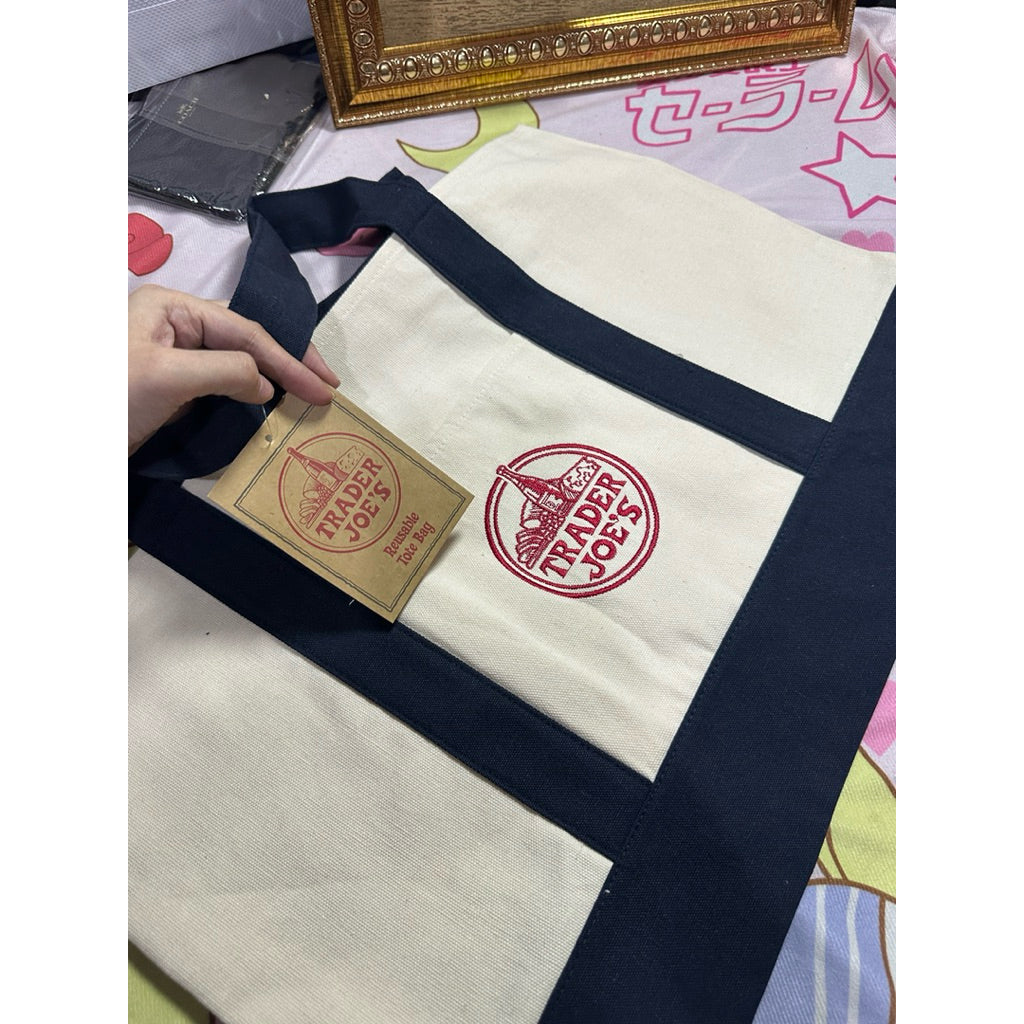 ORIG & IMPORTED NEW Trader Joe’s Canvas Large Tote Bag Reusable
