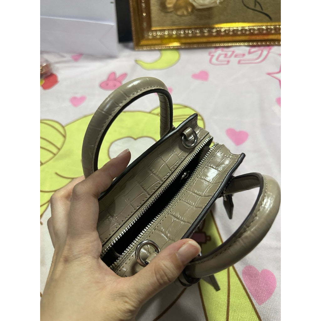 ORIG Preloved CCH Andrea Mini Croc Embossed Beige Bag