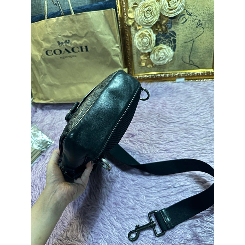 ORIG Preloved CCH Track Pack In Signature Canvas Men Body Bag Black