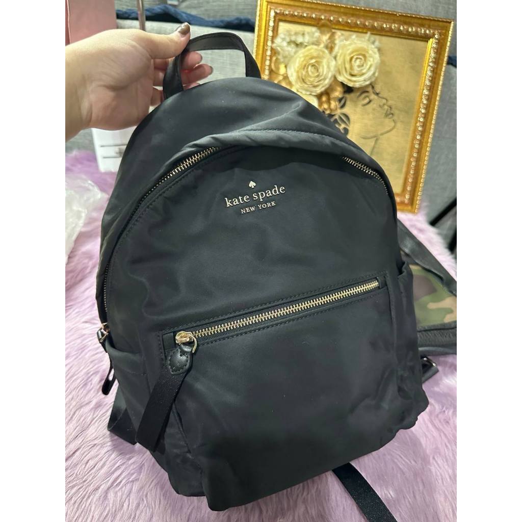 ORIG Preloved KS Chelsea Medium Backpack Black Nylon Bag
