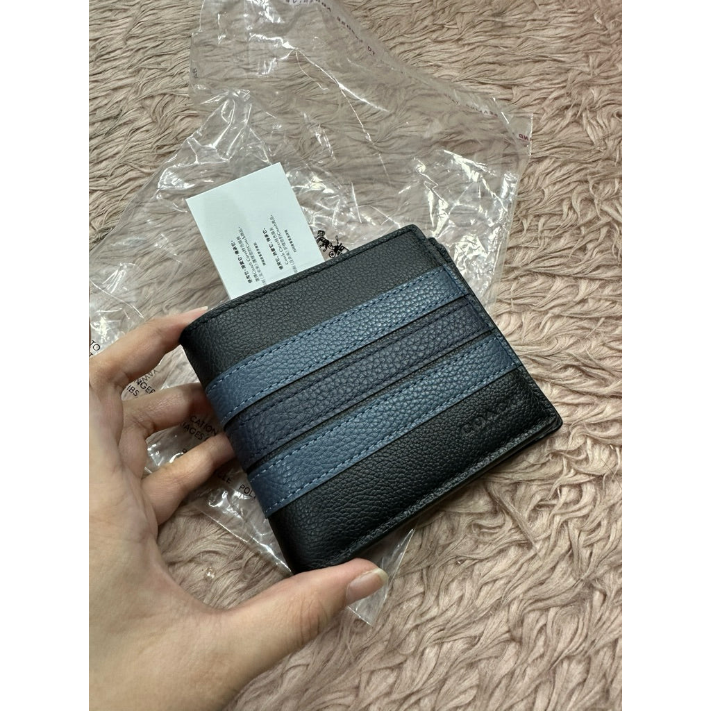 ORIG & IMPORTED CCH 3 In 1 Compact Men's Wallet In Signature Canvas With Varsity Stripe Denim