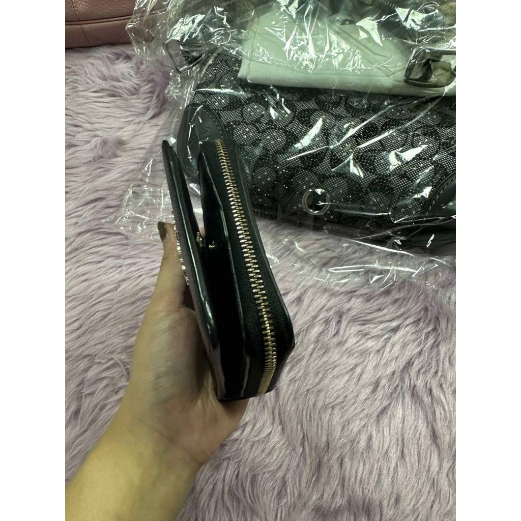 ORIG Preloved KS Staci Small Zip Around Black Wallet