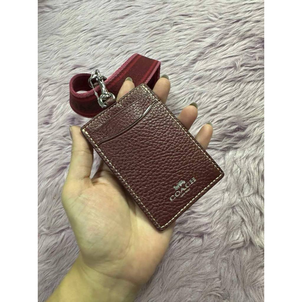 ORIG & IMPORTED CCH Leather ID Lanyard Wine Maroon