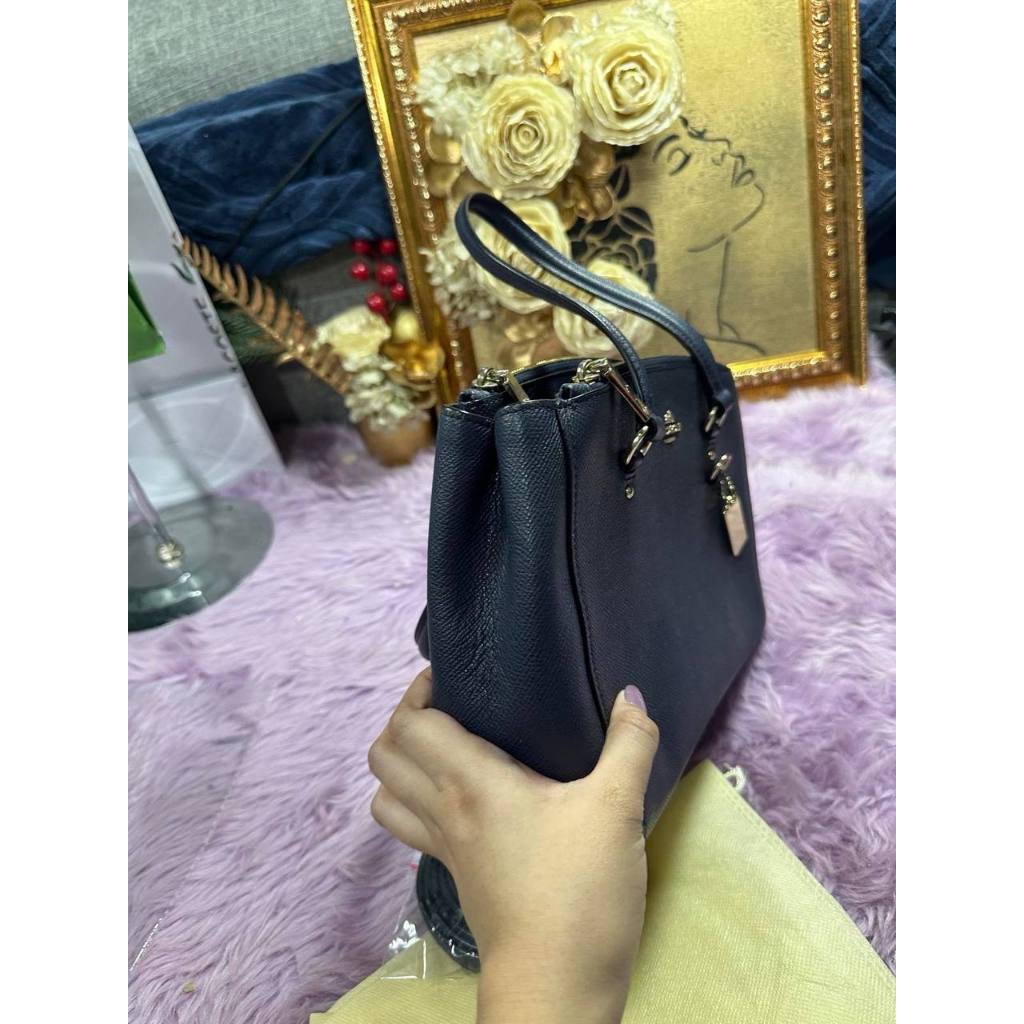ORIG Preloved CCH Stanton Carryall 26 in Crossgrain Leather Blue Bag