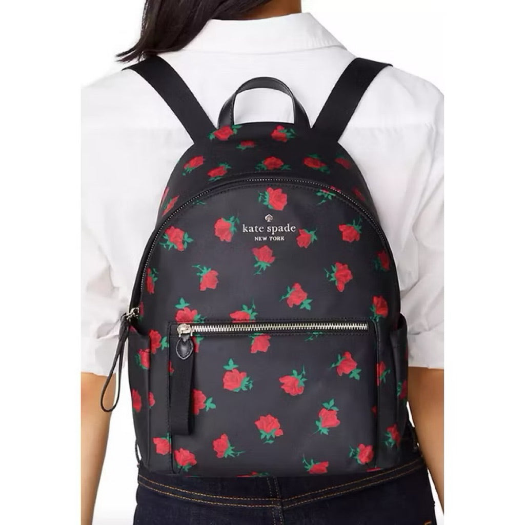 DISCONTINUED NO RESTOCK! ORIG & IMPORTED KS Chelsea Medium Backpack Black Nylon Bag Blue