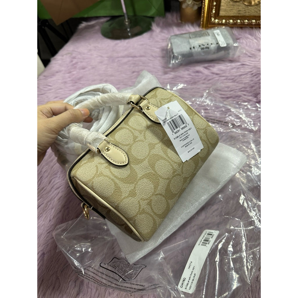 ORIG & IMPORTED CCH Mini Rowan Satchel Bag In Blocked Signature Canvas Light Khaki