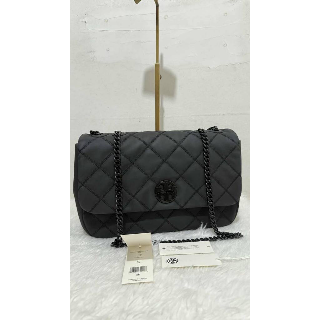 ORIG Preloved TB Willa Matte Medium Shoulder Bag Black