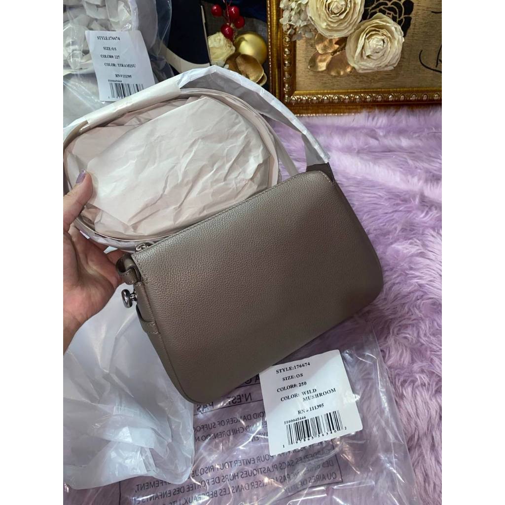 ORIG & IMPORTED TB ROMY SMALL SHOULDER BAG WILD MUSHROOM BROWN