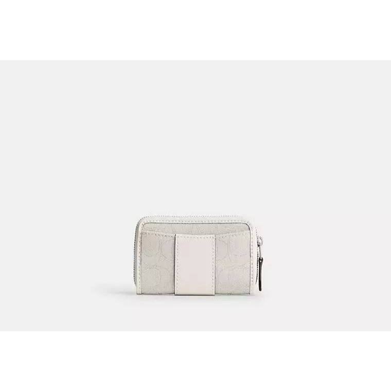ORIG & IMPORTED CCH Essential Small Zip Around Card Case In Signature Jacquard White Wallet